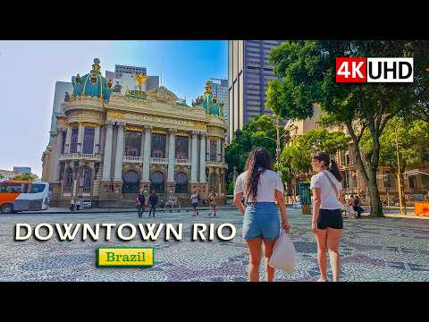 🇧🇷 Walking Rio’s Central Spine — Avenida Rio Branco — Walking Tour 【 4K UHD 】