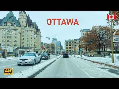 OTTAWA Downtown Drive in December - Capital City of Canada