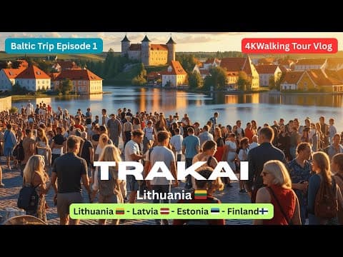 Trakai Lithuania 4K Walking Tour | Castles, Lakes & Karaim Village