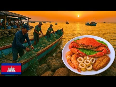 I Joined Khmer Fishermen at Sunrise — REAL Kep Crab Market + Seafood Feast!