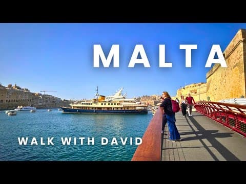 🇲🇹Malta Walking Tour | Birgu Waterfront Promenade walk in 4K 60fps HDR