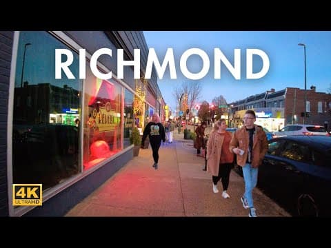 Downtown Richmond Virginia Autumn Sunset Walking Tour USA ASMR [4K]