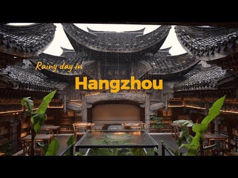Rainy Day in Hangzhou China | Hidden Teahouse & Hefang Street Walk
