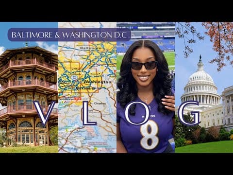 exploring baltimore & washington dc ♡ vlog • ravens game • bygone at four seasons • monument views