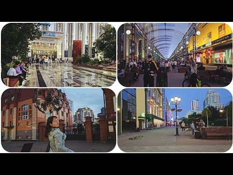 4K night walking tour in Yekaterinburg downtown. What Russian cities look like at night.
