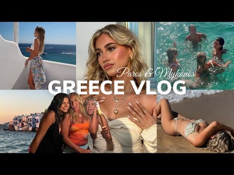 PAROS & MYKONOS ❥GREECE TRAVEL VLOG *boat day, beach club, swimming & more!*