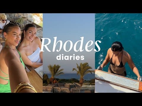 rhodes vlog | greek island vibes, girls trip euro summer, a boat trip & exploring lindos 🇬🇷