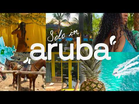 SOLO TRAVEL VLOG in ARUBA |🌴 my first solo trip, Jet ski, horse riding, + more