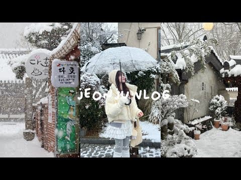 Jeonju winter vlog 🌨️☃️ Korea, snow, hanok village, cafes, foods